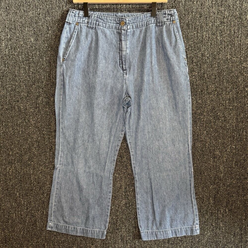 Vintage Woolrich Wide Leg Denim Chambray Women’s‎ Sz M/L  Cropped Pants Gorpcore